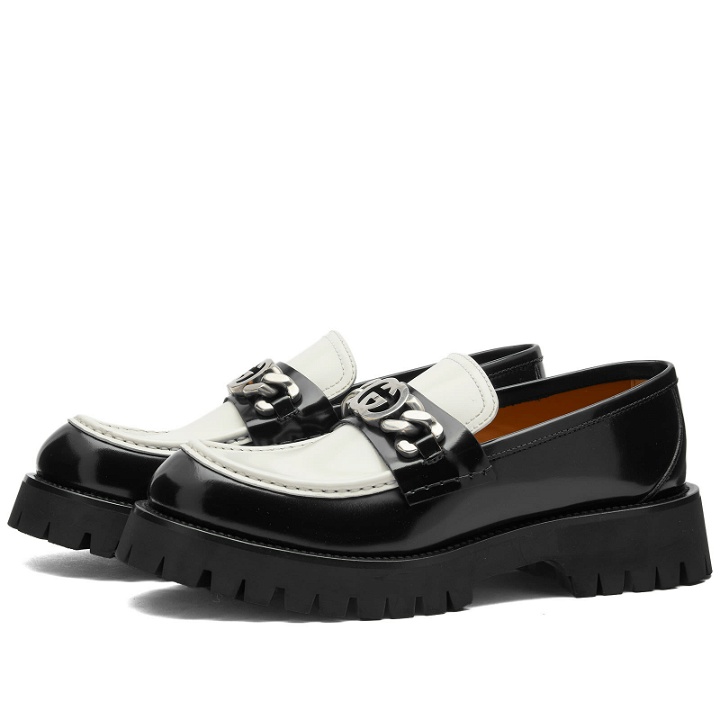 Photo: Gucci Men's New Harlad Chunky Loafer in Black/White