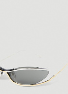 Gucci - Oval Frame Sunglasses in Gold