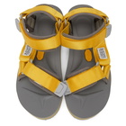 Suicoke Yellow and Black Depa-V2EU3 Sandals