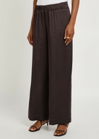 Liberowe Relaxed Wide-leg Satin Trousers Brown
