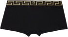 Versace Underwear Black Greca Border Boxer Briefs