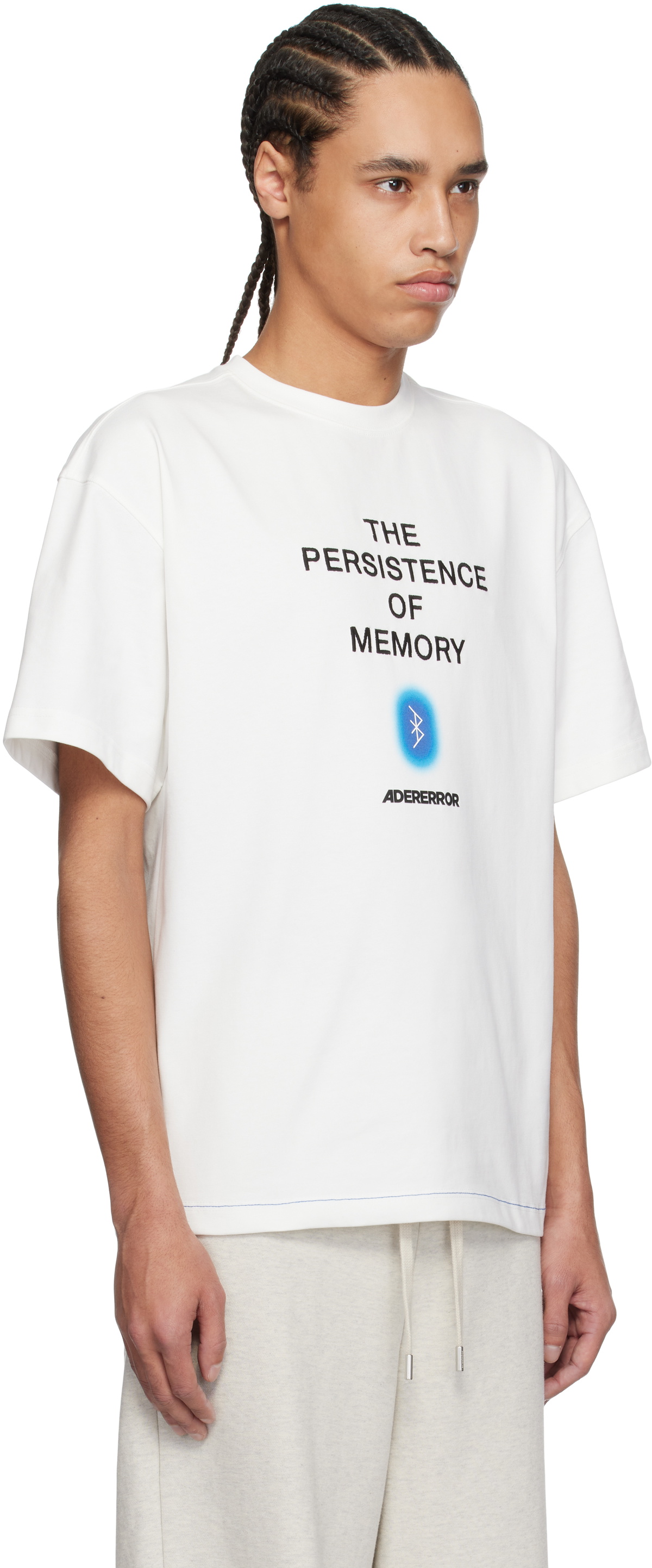 ADER error White Blue Net Product. 49 T-shirt ADER error