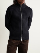 S.N.S. Herning - Virgin Wool Zip-Up Cardigan - Blue