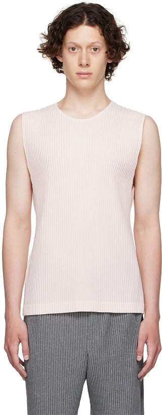 Photo: Homme Plissé Issey Miyake Pink Polyester Tank Top