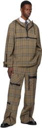 Burberry Brown Check Silk Blend Cargo Pants