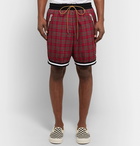 Rhude - Checked Cotton Drawstring Shorts - Men - Red