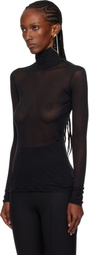 Mugler Black Turtleneck Top