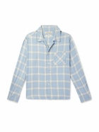 Remi Relief - Convertible-Collar Checked Flannel Shirt - Blue