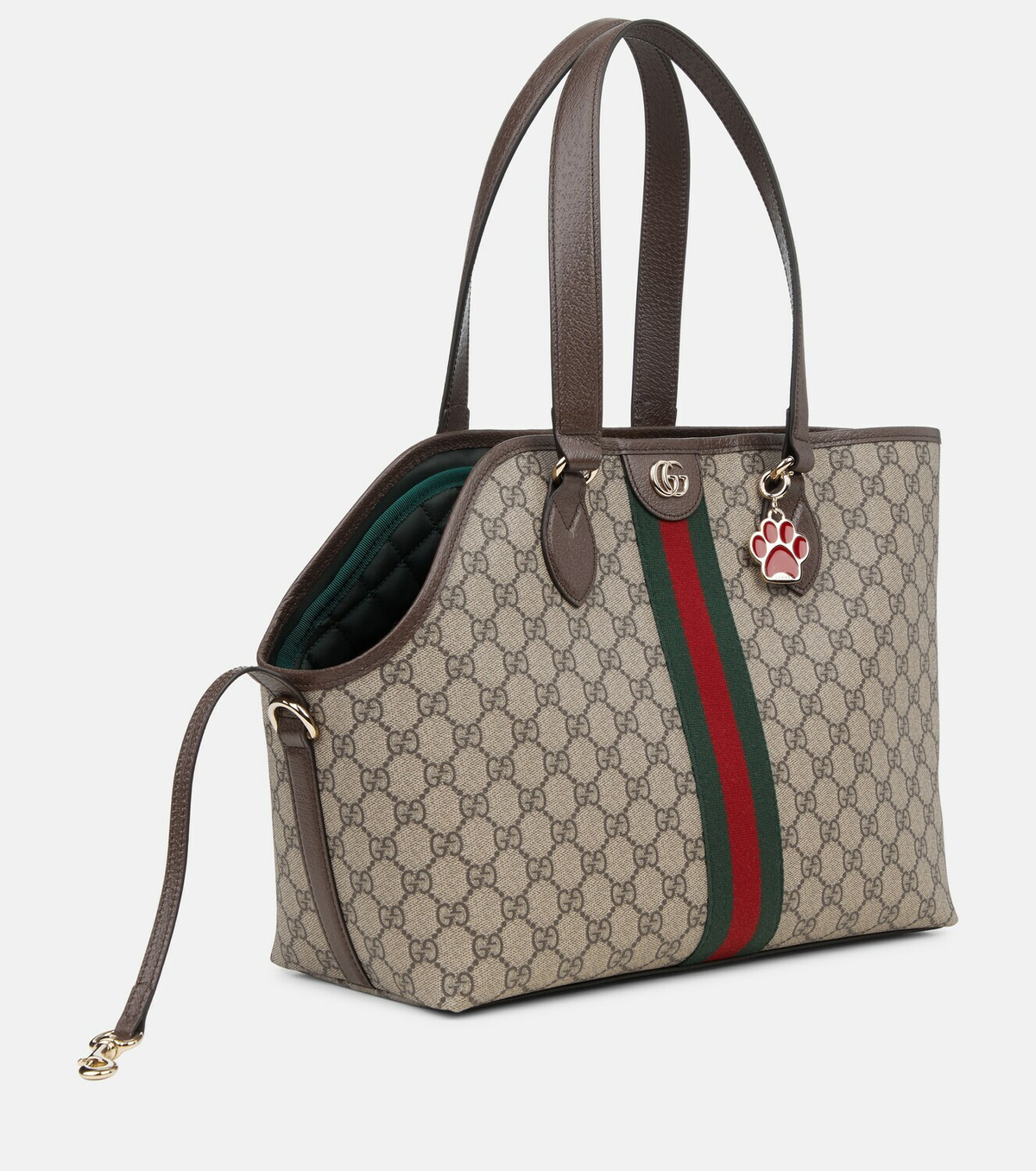 Gucci GG leather-trimmed pet carrier