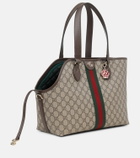 Gucci GG leather-trimmed pet carrier