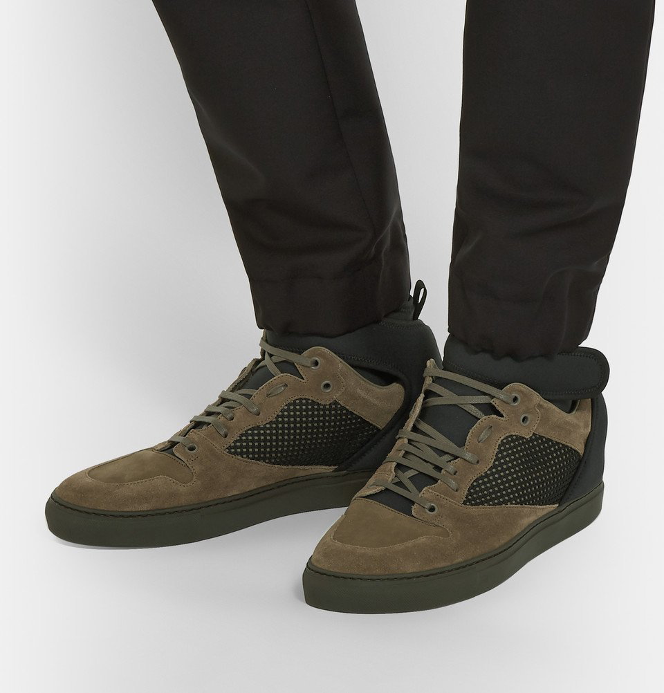 Balenciaga - Suede, and Mesh Sneakers - Men - Army green Balenciaga