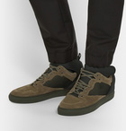 Balenciaga - Suede, Neoprene and Mesh High-Top Sneakers - Men - Army green