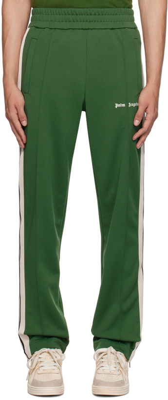 Photo: Palm Angels Green Striped Track Pants