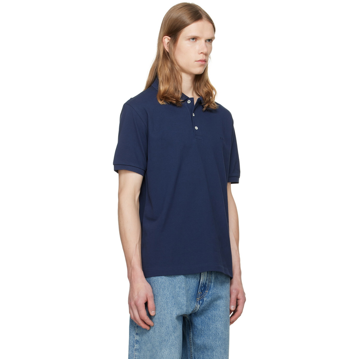 A.P.C. Navy Cotton Piqué Polo