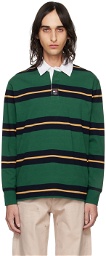 Tommy Jeans Green Rugby Stripe Polo