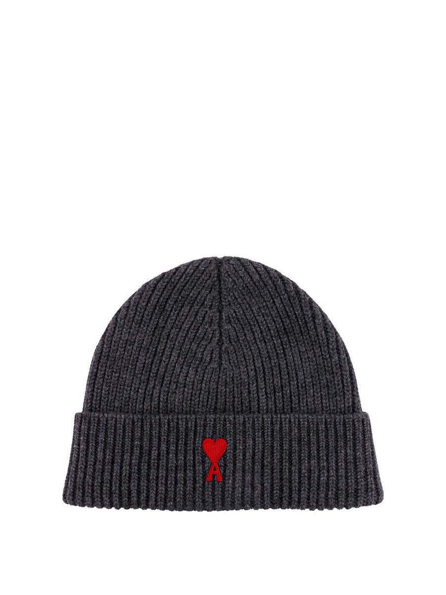 Ami Paris Hat Grey Mens AMI