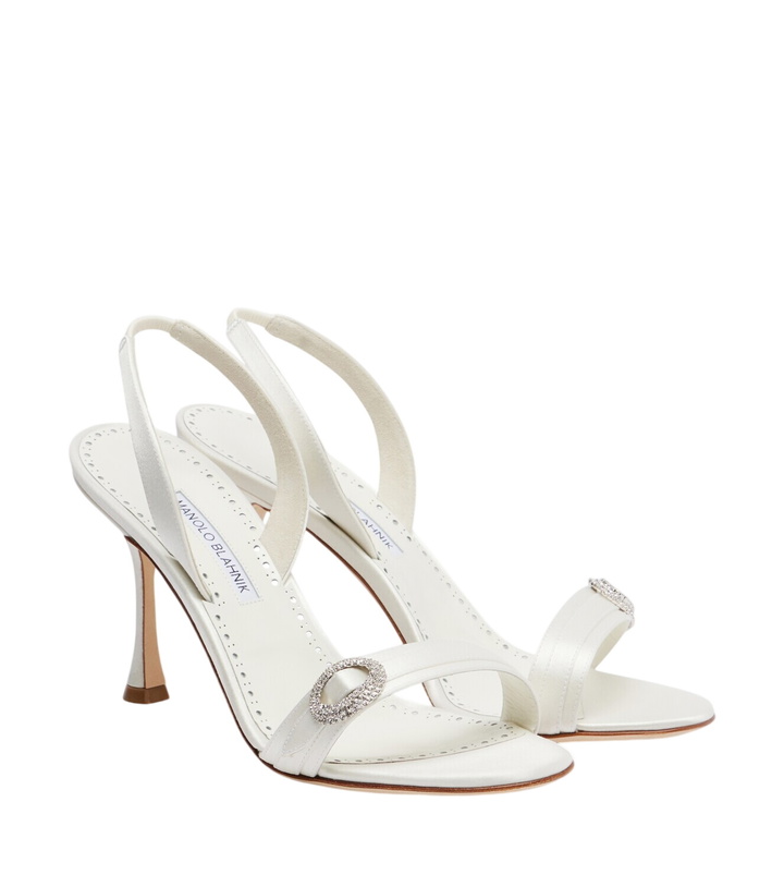 Photo: Manolo Blahnik Zutosan embellished satin slingback sandals