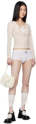 Yuhan Wang SSENSE Exclusive Off-White Ribbon Lace Blouse
