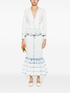 Huishan Zhang Blue Noelani Denim Midi Skirt
