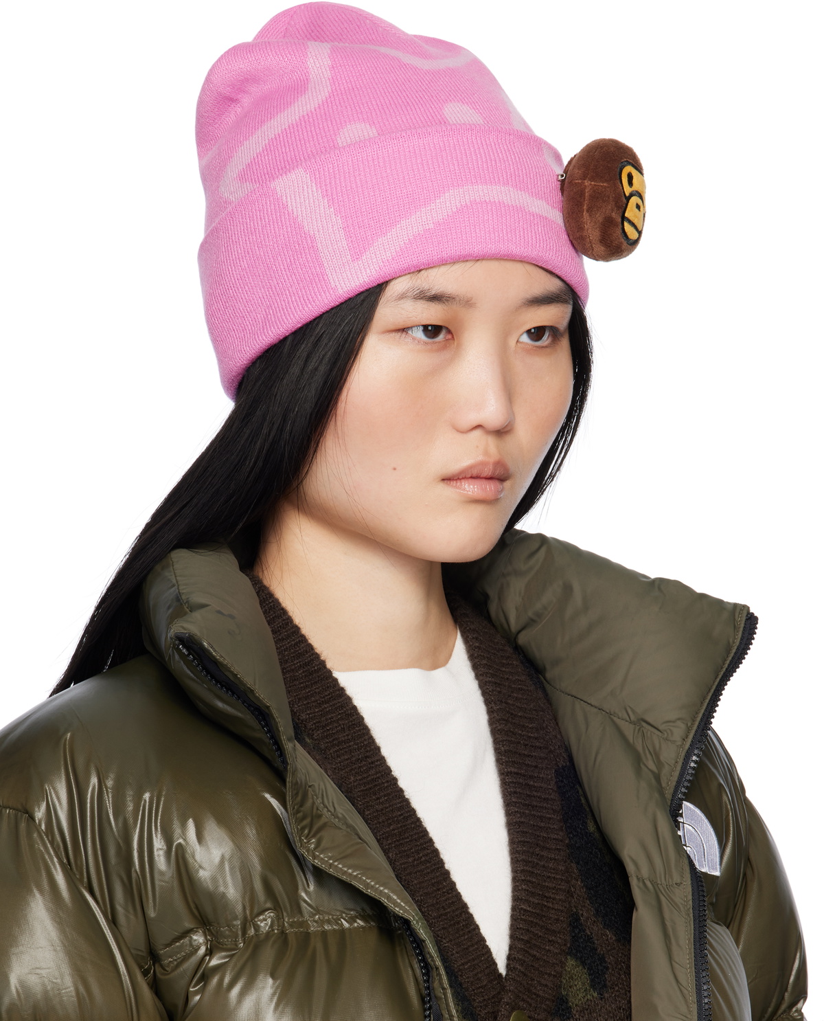 BAPE Pink Baby Milo Beanie A Bathing Ape