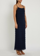 Giuliva Heritage Elizabeth Open-weave Knit Maxi Dress Navy