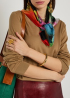 Versace Layered-neck Wool-blend Jumper Camel