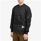 and wander Men's Breathable Ripstop Pullover Jacket in Black