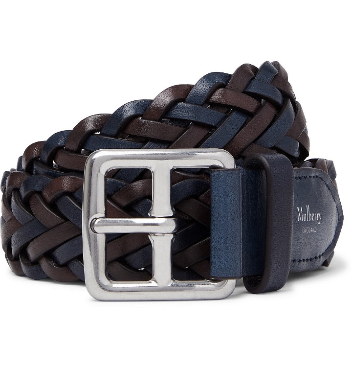 Photo: MULBERRY - 3cm Woven Leather Belt - Black