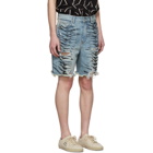 Amiri Indigo Tiger Thrasher Shorts