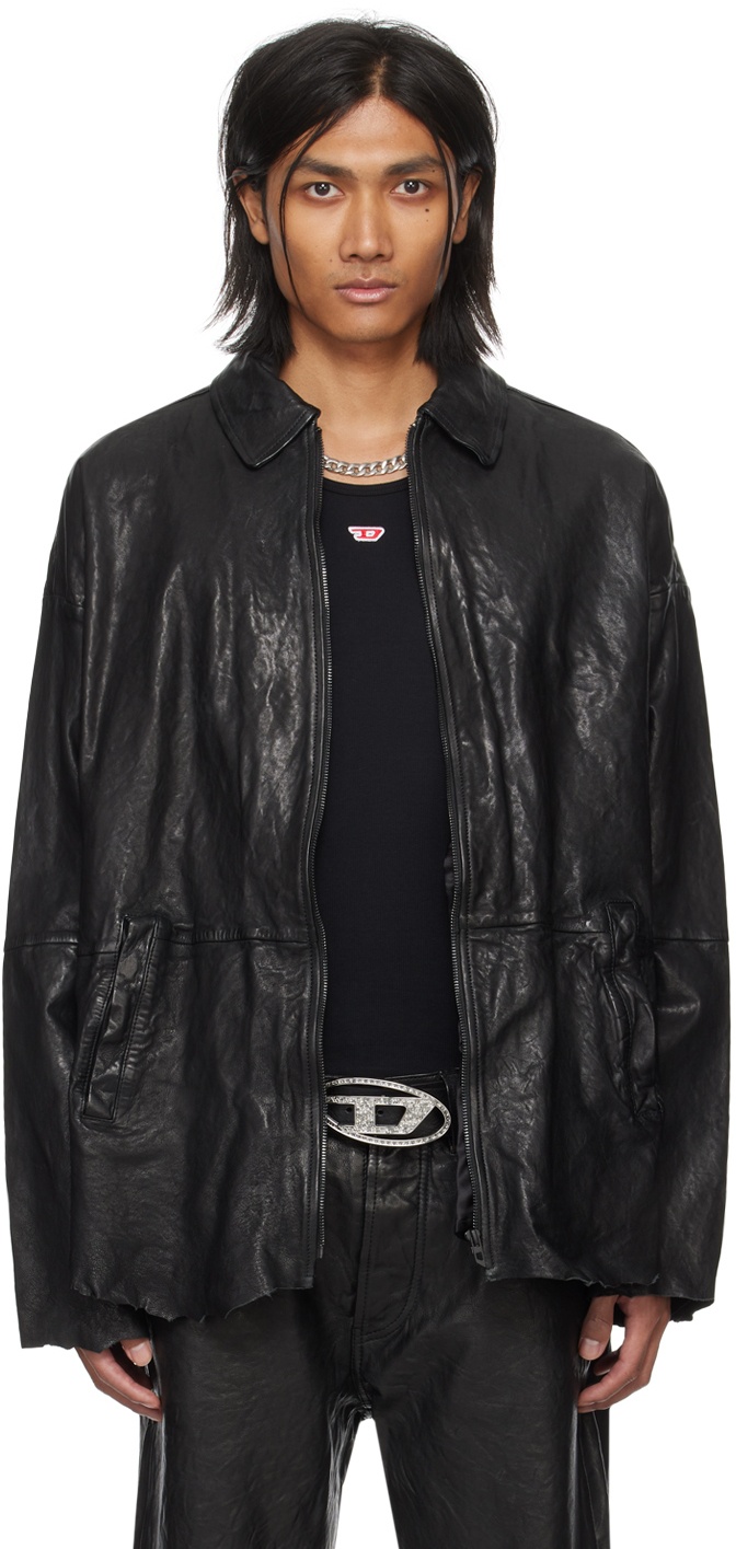 Photo: Diesel Black L-Mart-A Leather Jacket