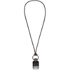 Saint Laurent Black and Silver Flask Necklace