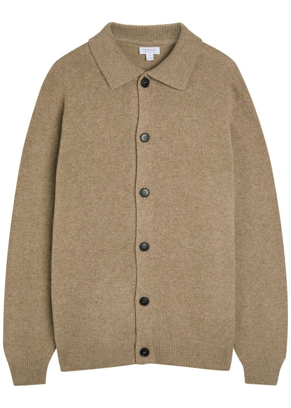Photo: Sunspel Wool Cardigan Sand