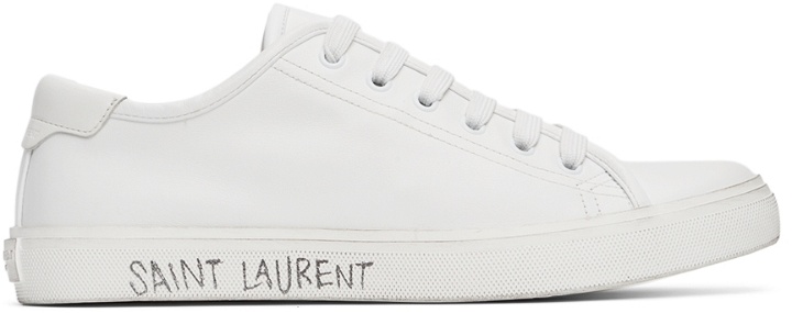 Photo: Saint Laurent White Calfskin Malibu Low Sneakers