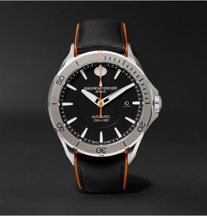 Photo: Baume & Mercier - Clifton Club Automatic 42mm Stainless Steel and Leather Watch, Ref. No. 10338 - Black