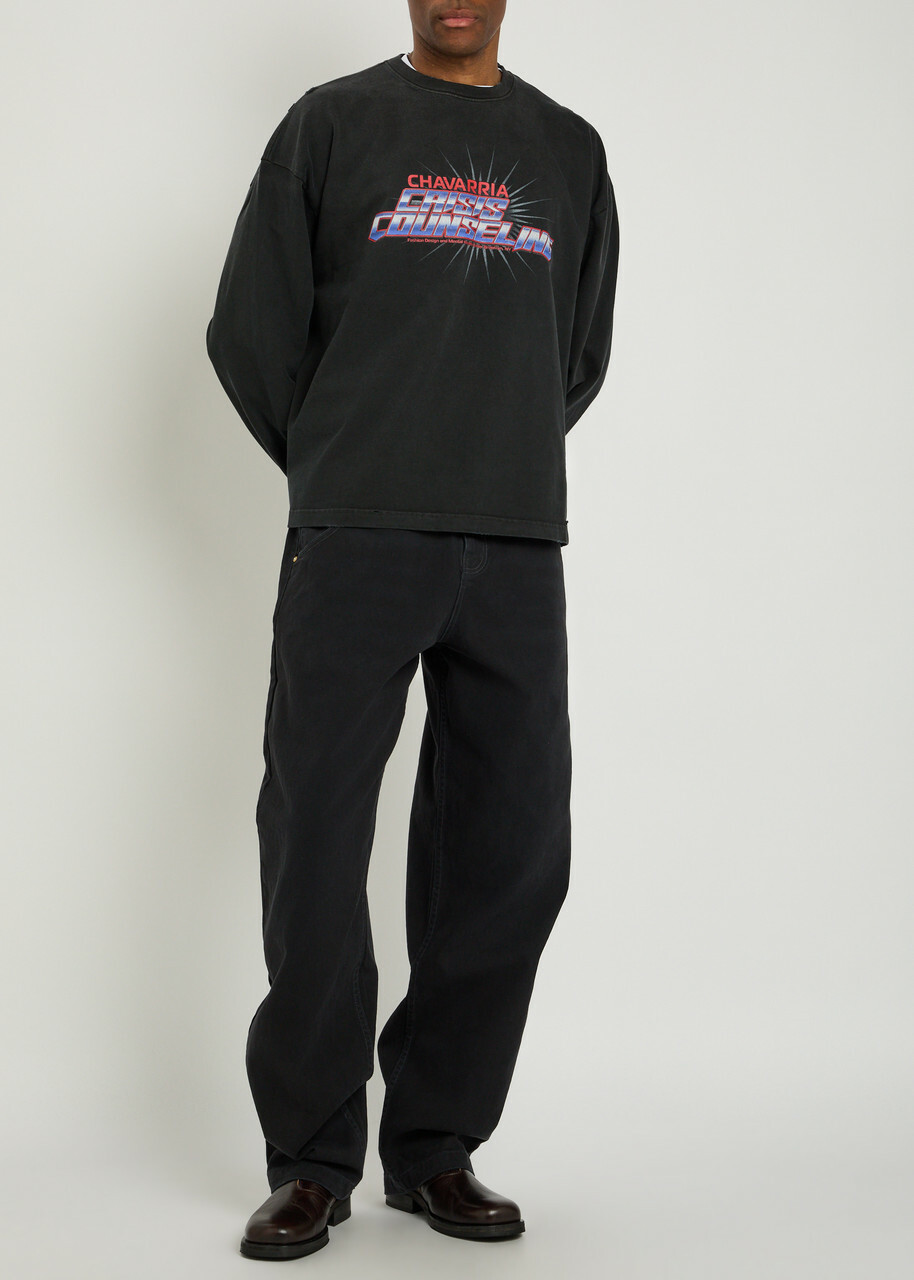 Willy Chavarria Bad Boy Straight-leg Jeans Black
