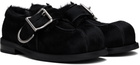 Martine Rose Black Bulb Toe Buckle Loafers