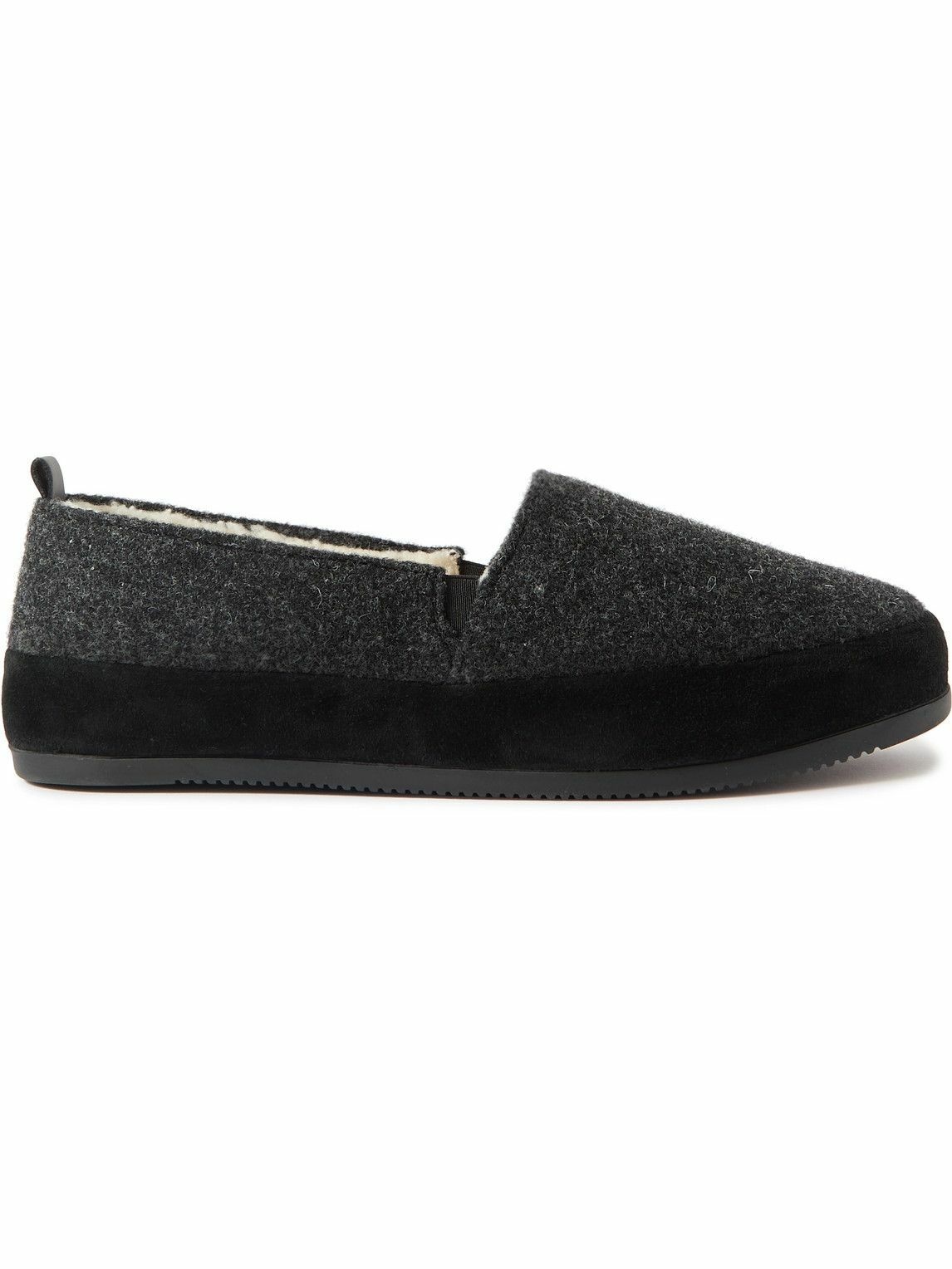 Photo: Mulo - Shearling-Lined Wool Loafers - Gray