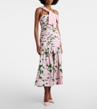 Carolina Herrera Floral ruched cotton-blend midi dress