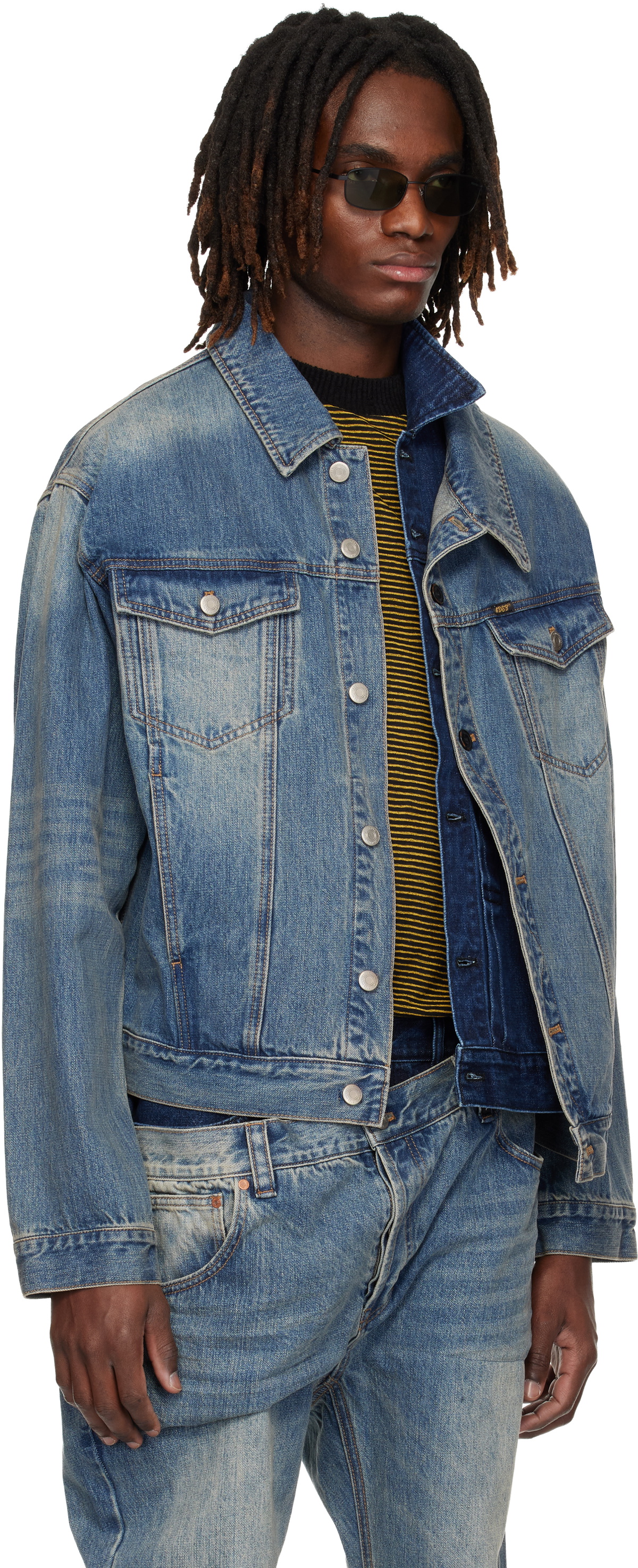 Andersson Bell Blue Asymmetric Layered Denim Jacket