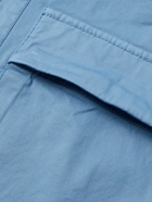 Stone Island - Logo-Appliquéd Stretch-Cotton Gabardine Overshirt - Blue