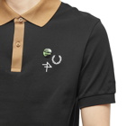 Fred Perry x Raf Simons Contrast Collar Polo Shirt in Black