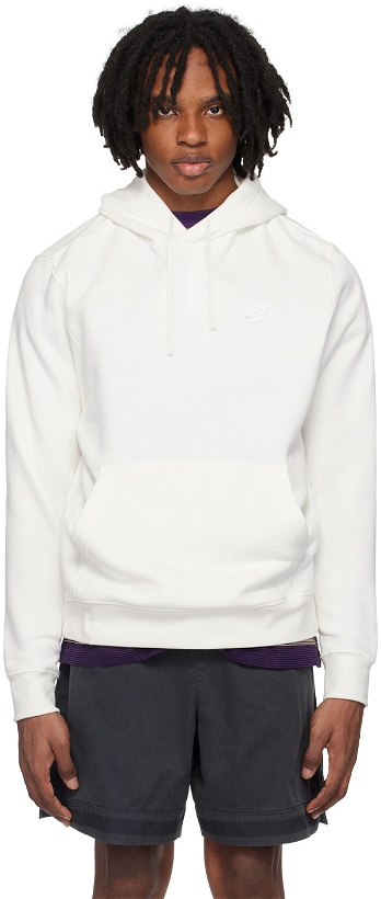 Photo: Nike White Embroidered Hoodie