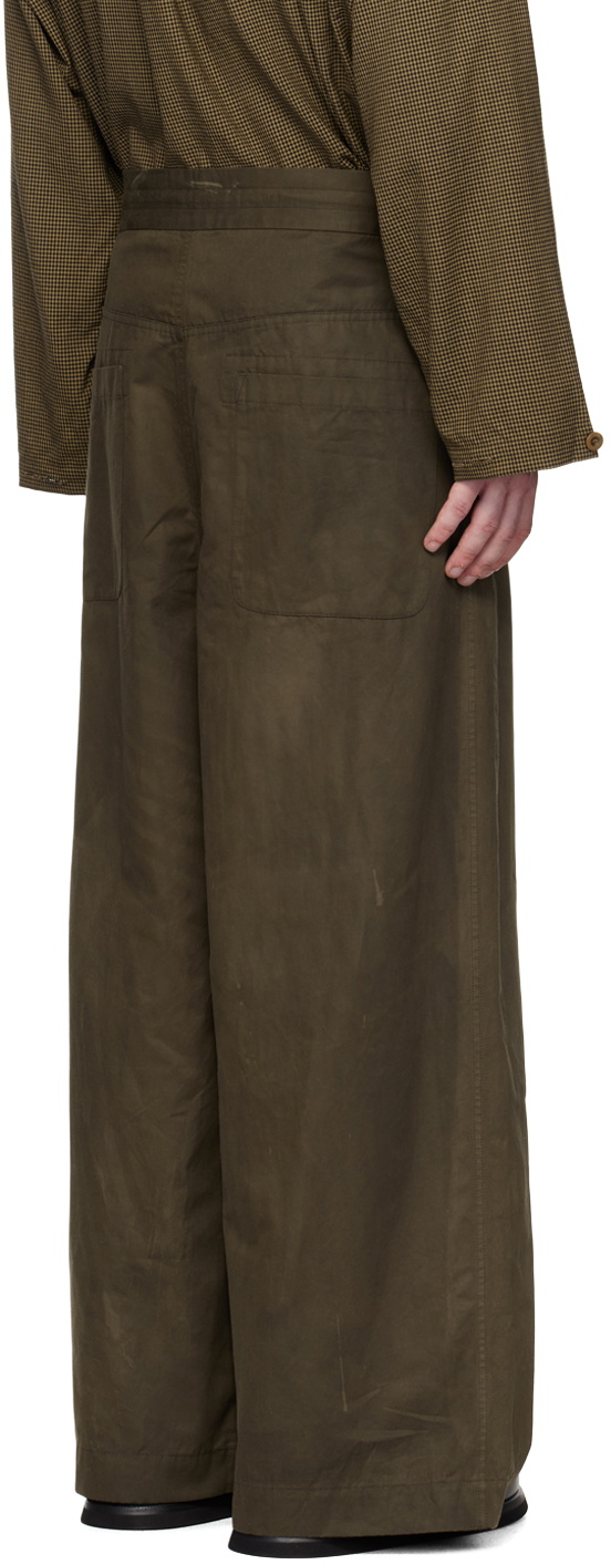 Aviva Jifei Xue Khaki Relaxed Drawstring Trousers