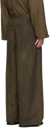 Aviva Jifei Xue Khaki Relaxed Drawstring Trousers