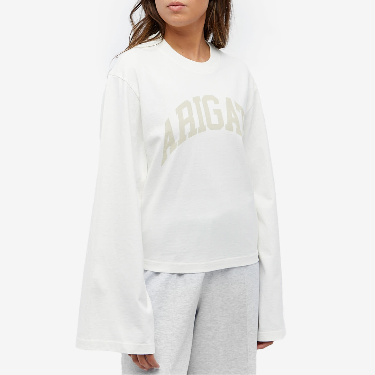 Axel Arigato Women's Link Long-Sleeve Top in Pale Beige Axel