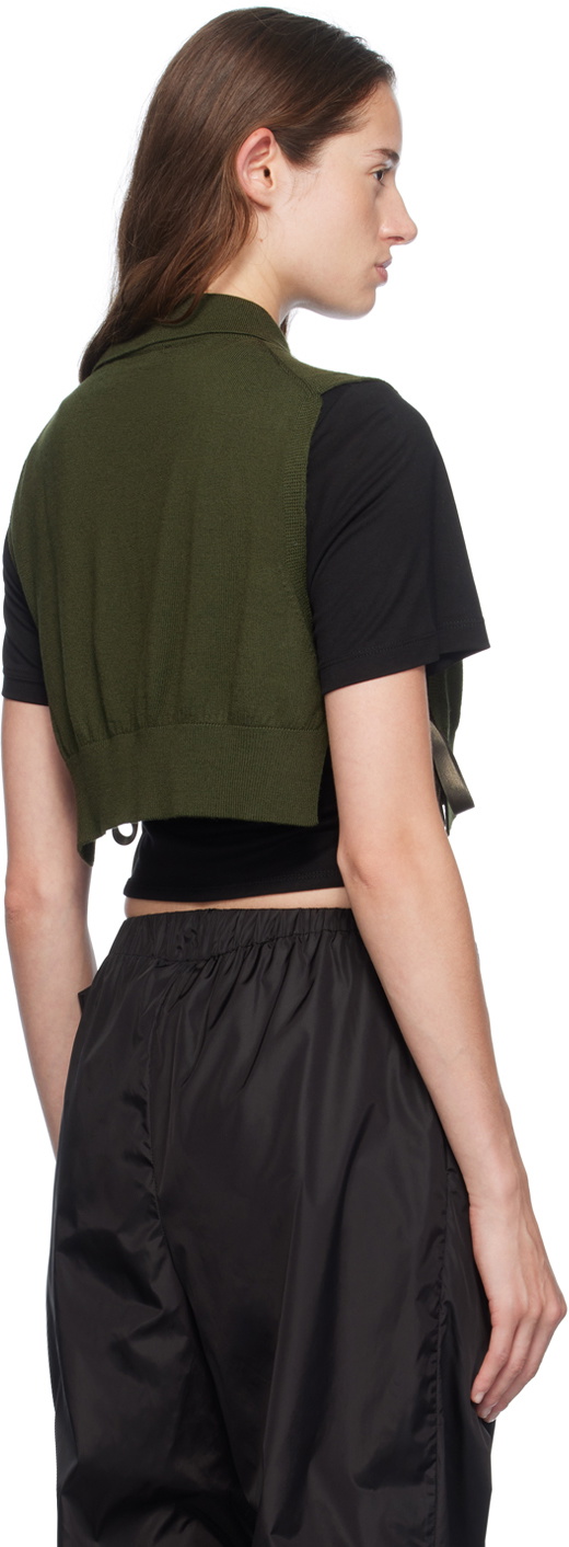 Simone Rocha Green Embellished Knit Vest