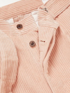 Officine Generale - Mory Straight-Leg Belted Cotton-Corduroy Trousers - Pink