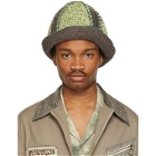 Nicholas Daley Green and Brown Hand-Crochet Bucket Hat