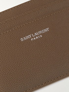 SAINT LAURENT - Logo-Print Pebble-Grain Leather Cardholder