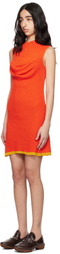 Kiko Kostadinov Orange Vecto Knit Tunic Minidress